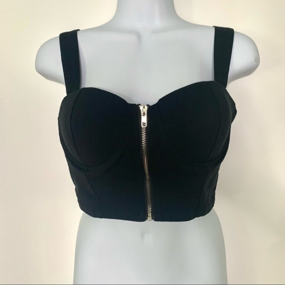 Haute Monde Black Zip Up Bustier